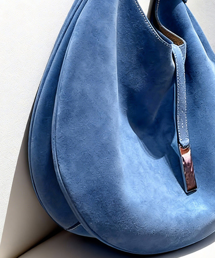 Unique Blue Large Capacity Suede Shoulder Bag
