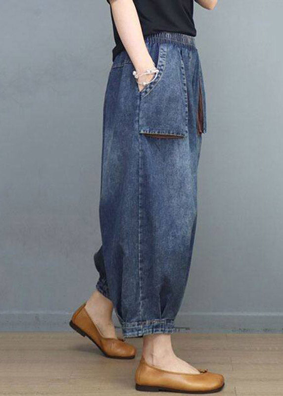 Unique Blue Pockets Patchwork Lantern Jeans Summer