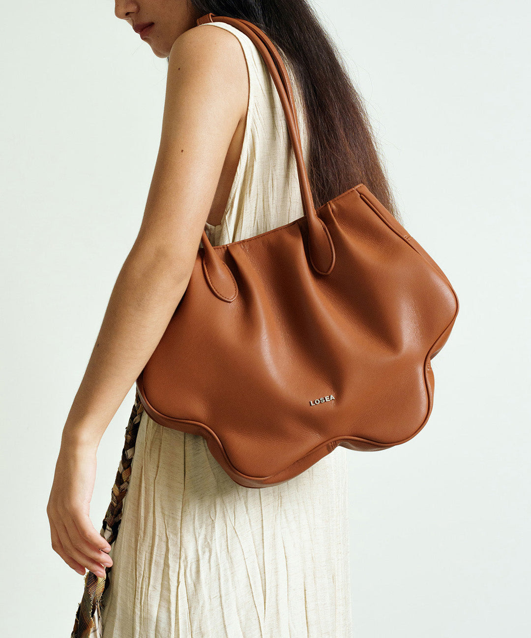 Unique Brown Solid Durable Faux Leather Shoulder Bag