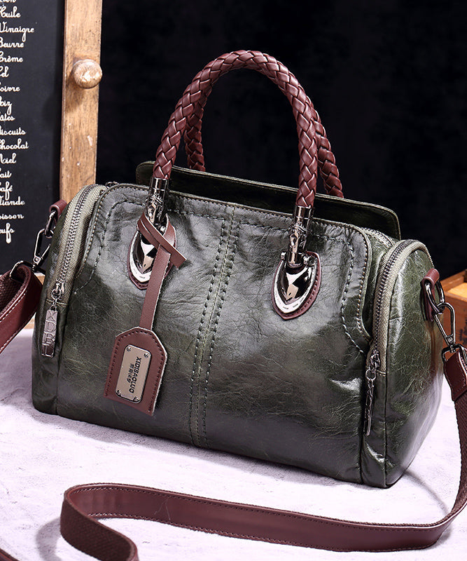 Unique Brown Solid Durable Versatile Calf Leather Tote Bag
