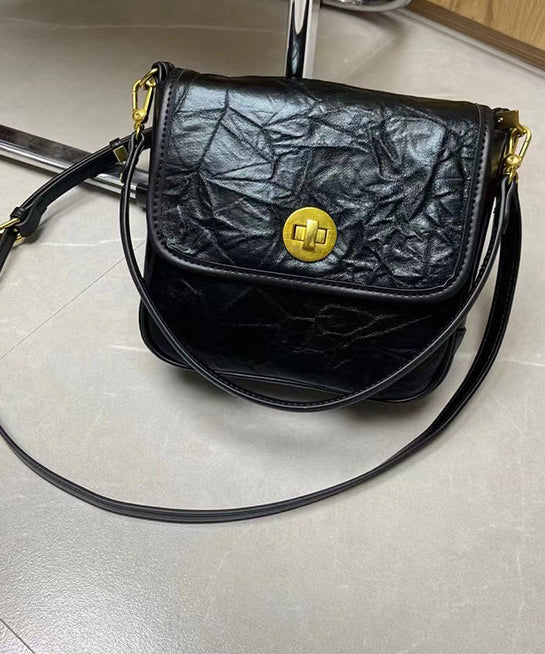 Unique Brown Wrinkled Faux Leather Versatile Micro Bag