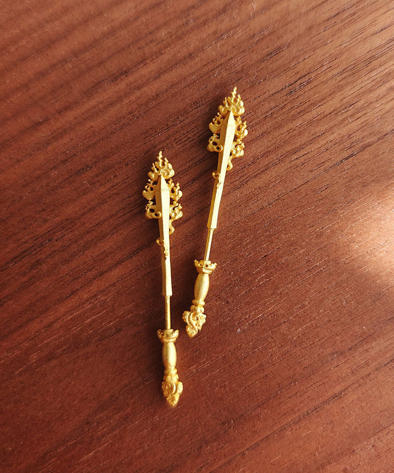 Unique Design Smart Sword Silver Gilding Stud Earrings - Omychic