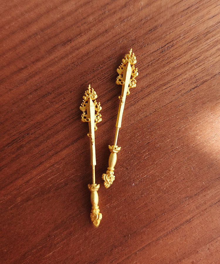 Unique Design Smart Sword Silver Gilding Stud Earrings - Omychic