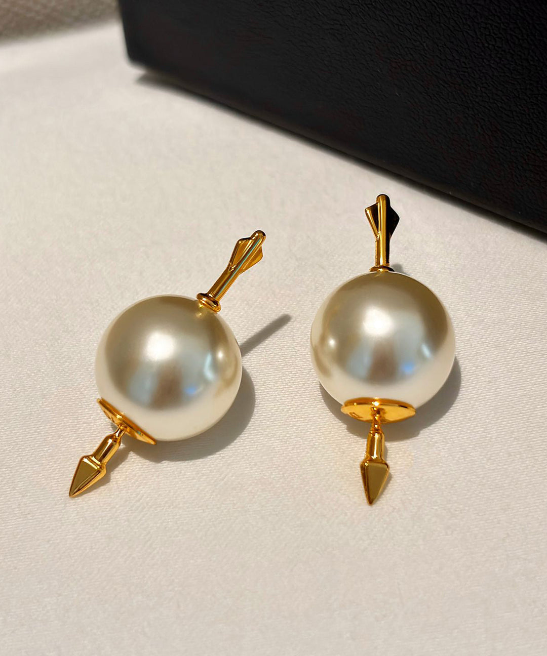 Unique Gold Copper Overgild Pearl Stud Earrings - Omychic