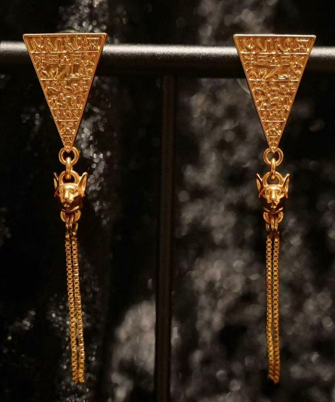 Unique Gold Sterling Silver Overgild Tassel Drop Earrings