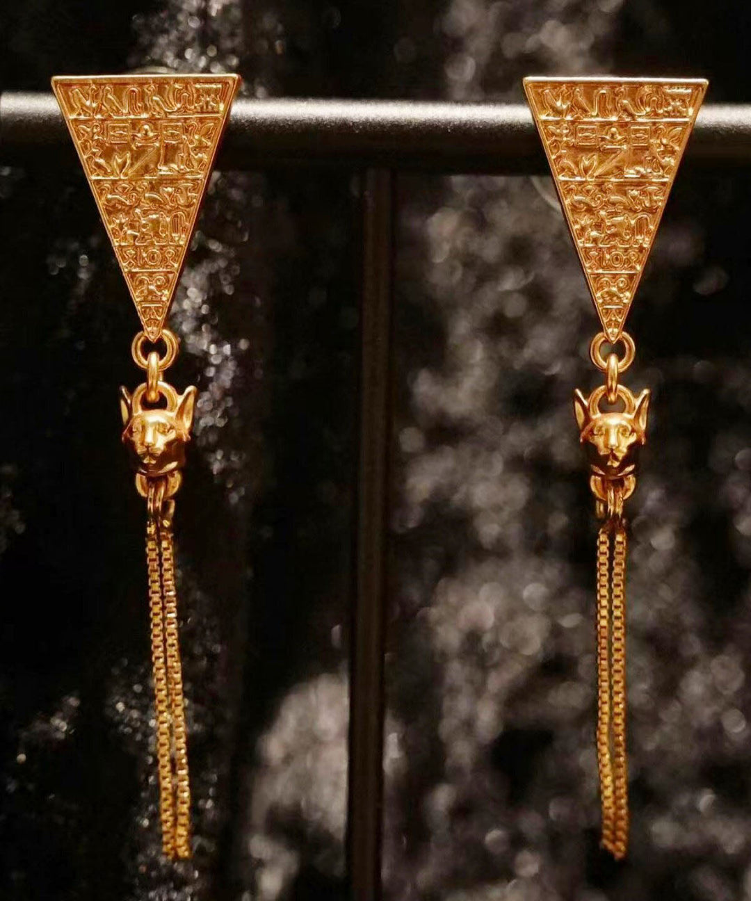Unique Gold Sterling Silver Overgild Tassel Drop Earrings