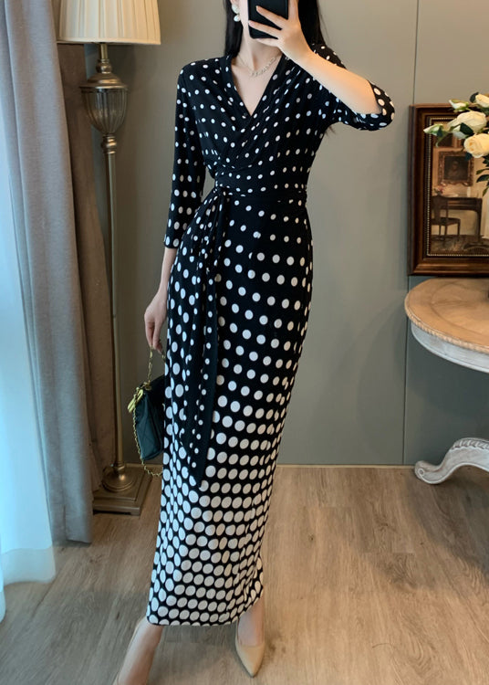 Unique Gradient Black Tie Waist Side Open Party Dress Summer