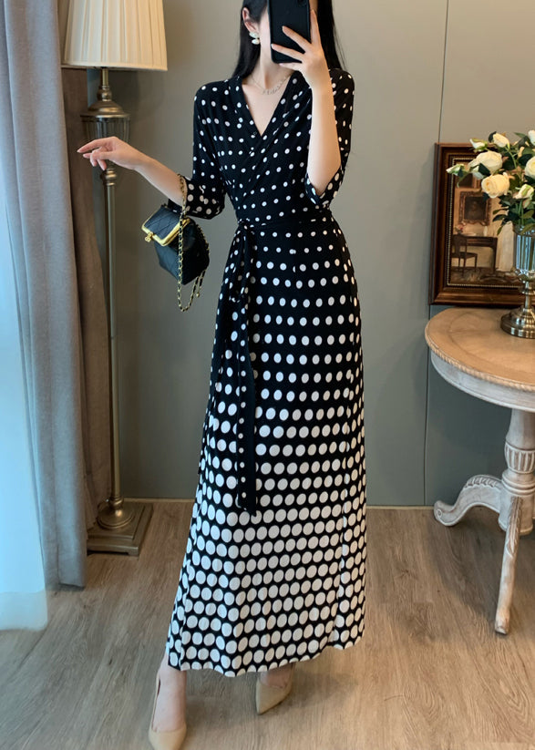 Unique Gradient Black Tie Waist Side Open Party Dress Summer