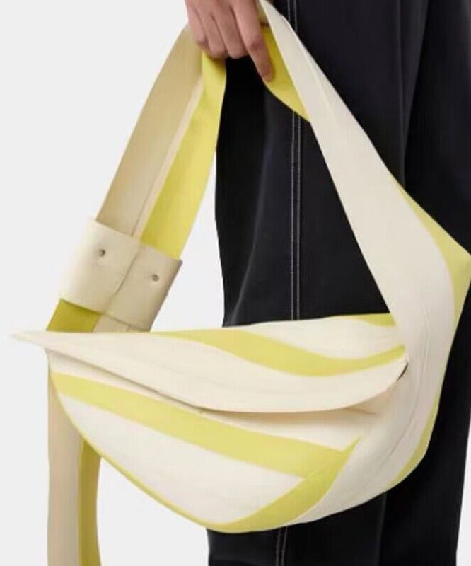 Unique Green Striped Asymmetrical Design Faux Leather Shoulder Handbag - Omychic