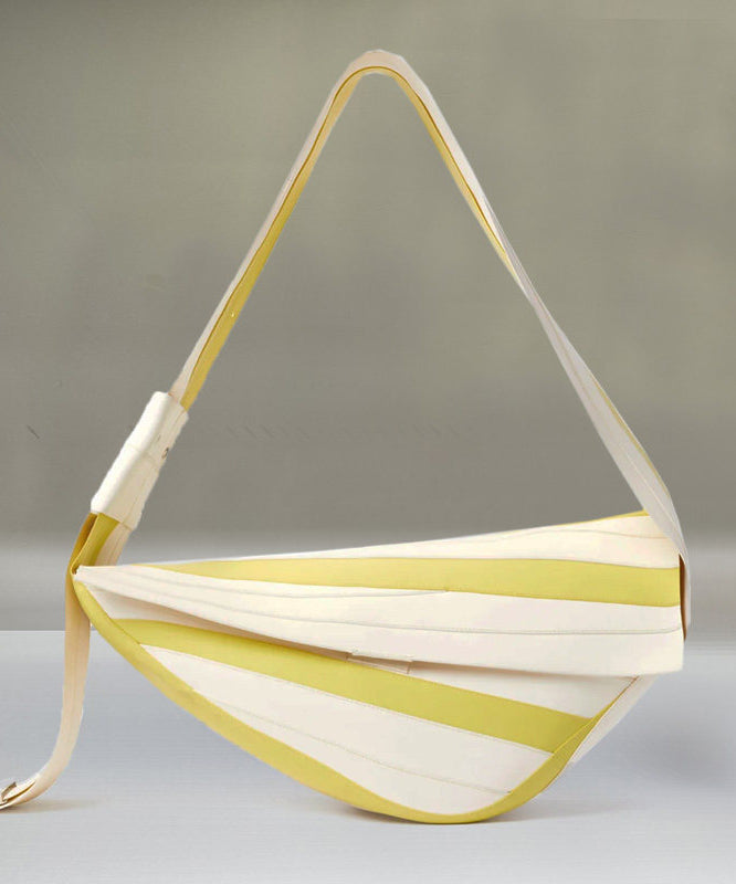 Unique Green Striped Asymmetrical Design Faux Leather Shoulder Handbag - Omychic
