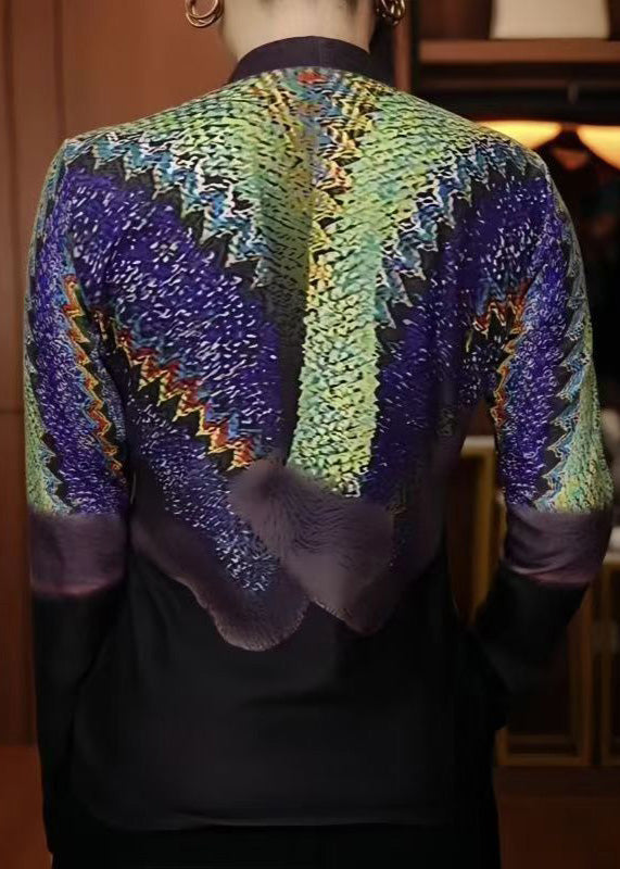 Unique Green V Neck Patchwork Warm Fleece Top Winter