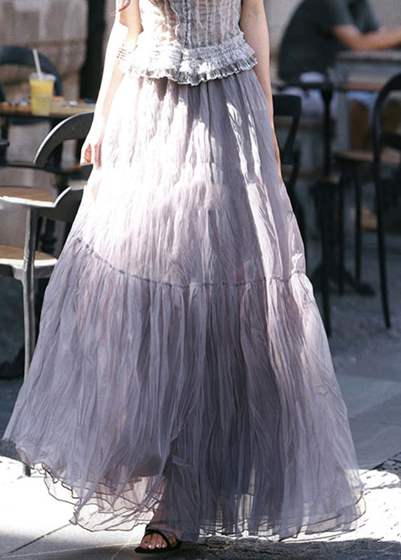 Unique Grey Tie Dye Tulle A Line Skirts