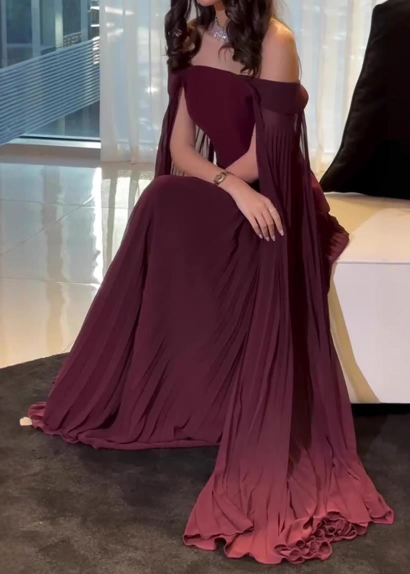 Unique Mulberry Cold Shoulder Patchwork Tulle Party Dress