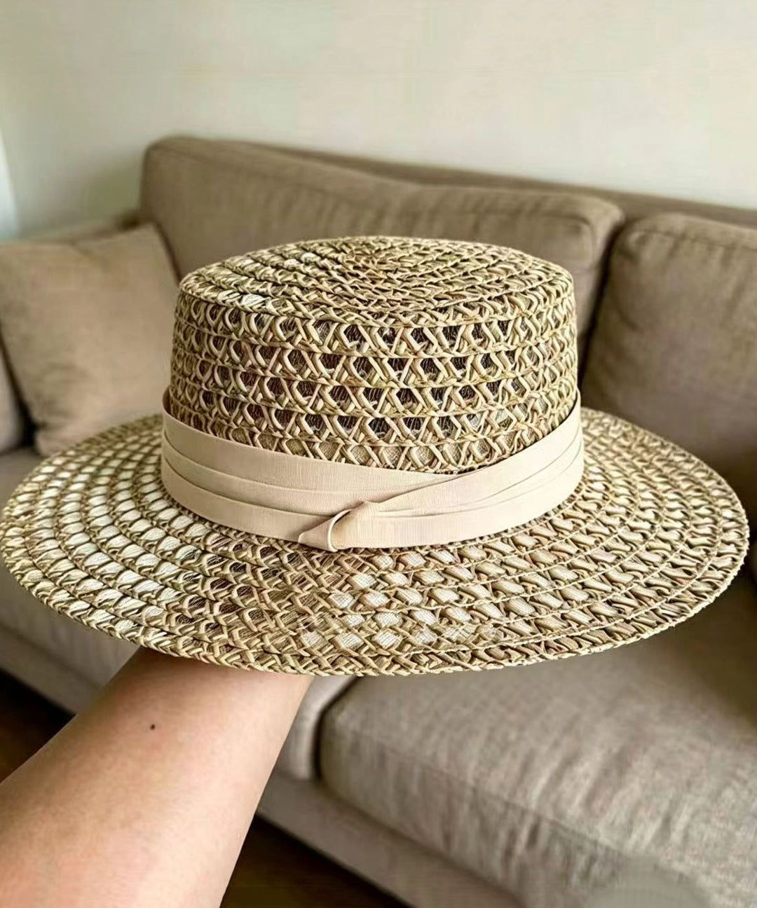 Unique Mulberry Hollow Out  Straw Woven Floppy Sun Hat