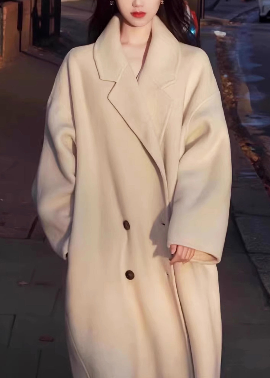 Unique Oversized Double Breast Woolen Coats Winter