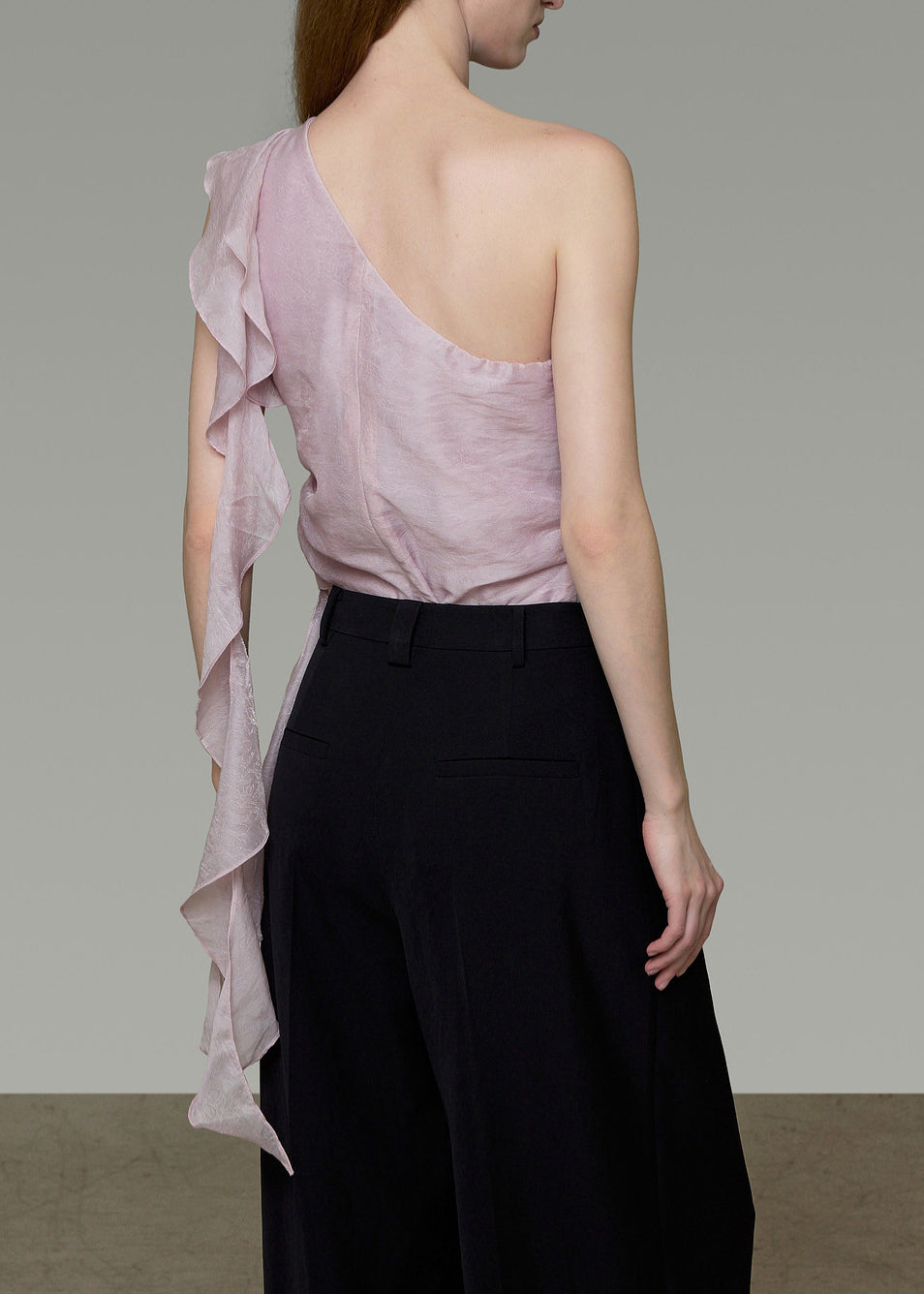 Unique Purple One Shoulder Ruffled Silk Beach Vest Summer