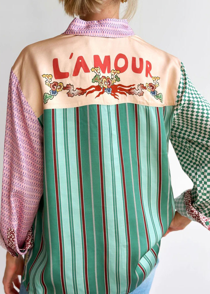 Unique Purple Peter Pan Collar Button Print Cotton Shirts