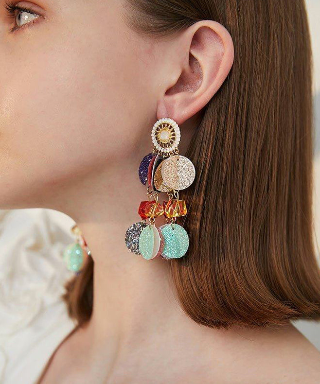Unique Rainbow Hollow Out Sequins Exaggeration Alloy Stud Earrings