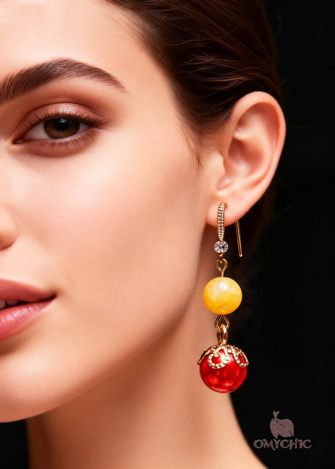 Unique Red Pearl Boutique Beeswax Drop Earrings