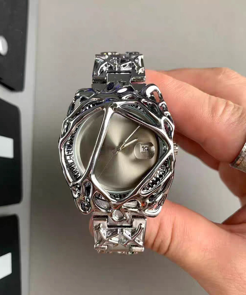 Unique Red Stainless Steel Alloy Waterproof Men Watches - Omychic