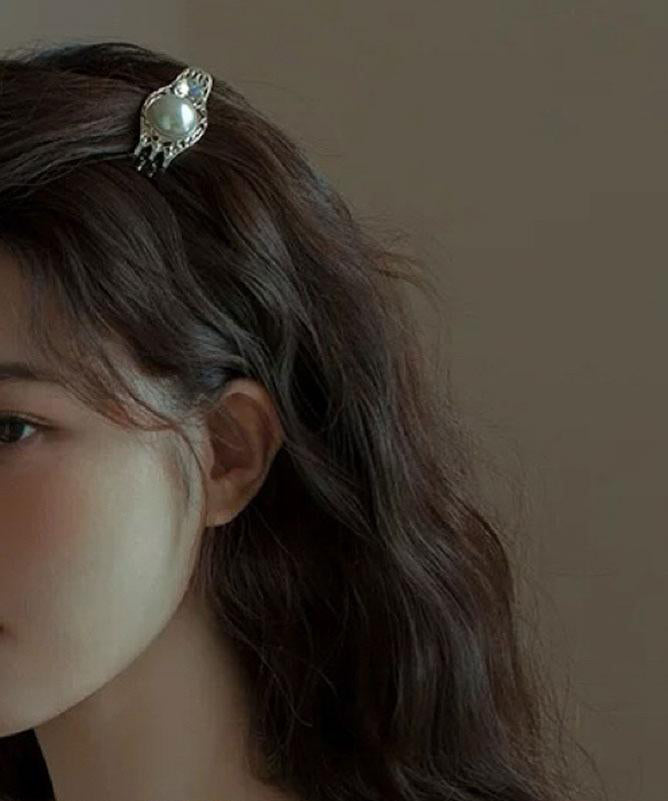 Unique Silk Alloy Zircon Pearl Crystal Hairpin