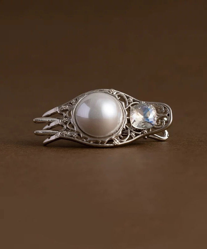 Unique Silk Alloy Zircon Pearl Crystal Hairpin