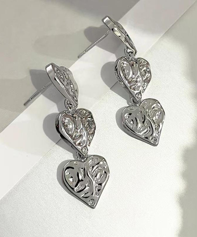 Unique Silk Metal Alloy Love Drop Earrings