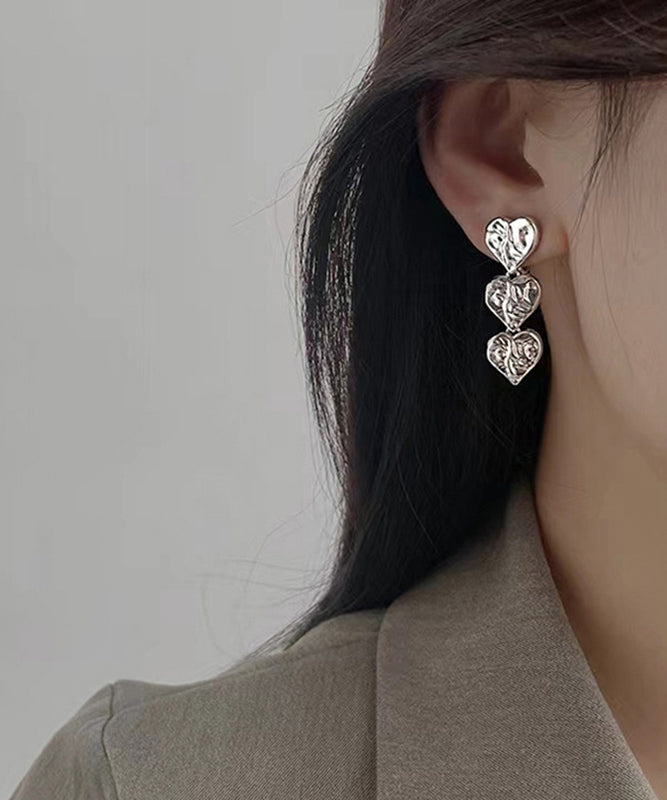 Unique Silk Metal Alloy Love Drop Earrings