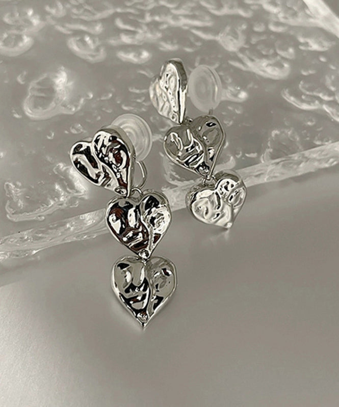 Unique Silk Metal Alloy Love Drop Earrings