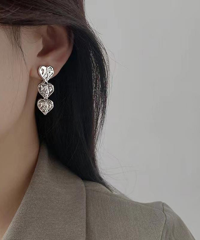 Unique Silk Metal Alloy Love Drop Earrings