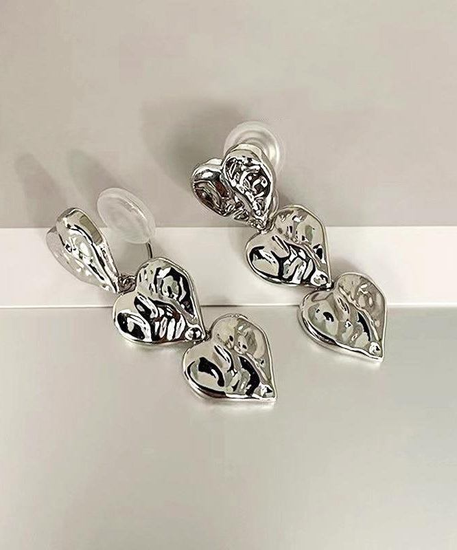 Unique Silk Metal Alloy Love Drop Earrings