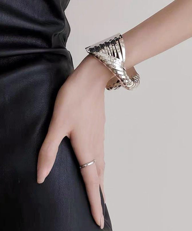 Unique Silk Stainless Steel Cross Wrap Around Cuff - Omychic