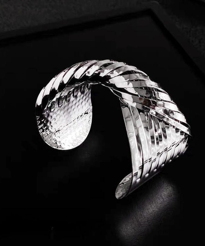 Unique Silk Stainless Steel Cross Wrap Around Cuff - Omychic