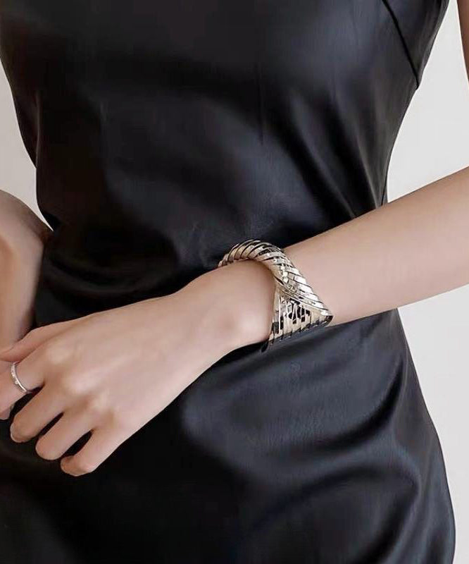 Unique Silk Stainless Steel Cross Wrap Around Cuff - Omychic