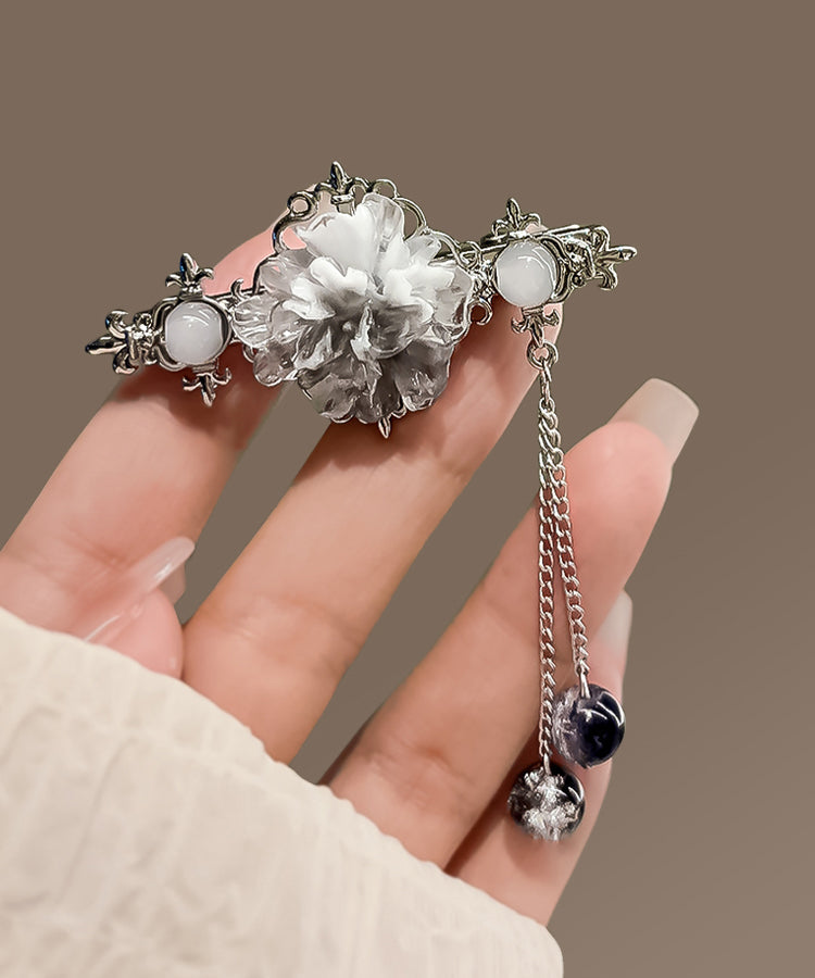 Unique Silk Sterling Silver Jade Tassel Hairpin