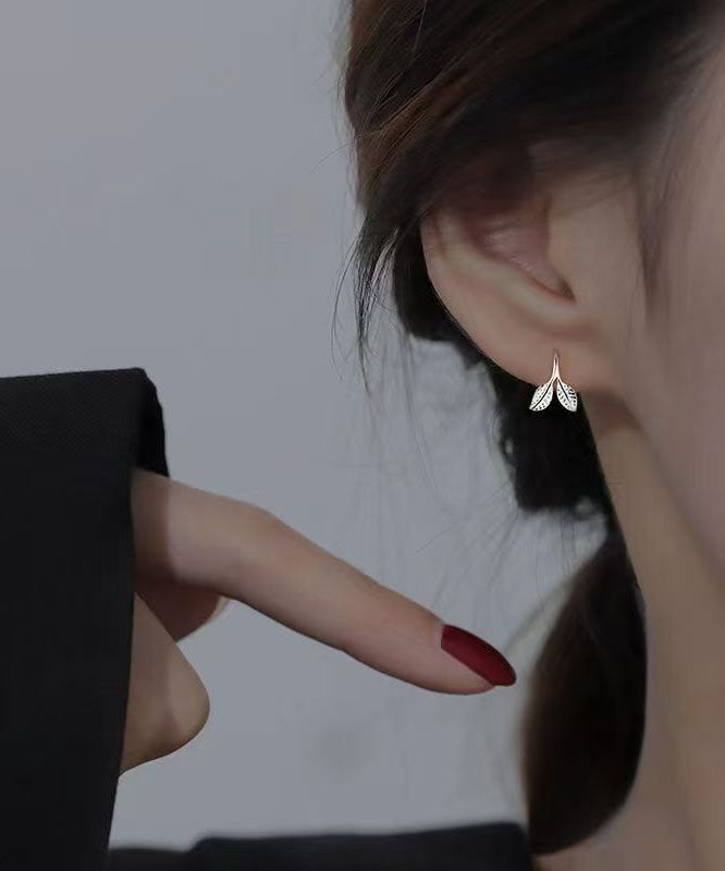 Unique Silk Sterling Silver Small Tender Bud Hoop Earrings