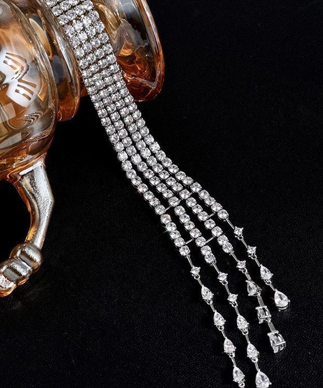 Unique White Copper Zircon Meteor Tasse Shoulder Brooches