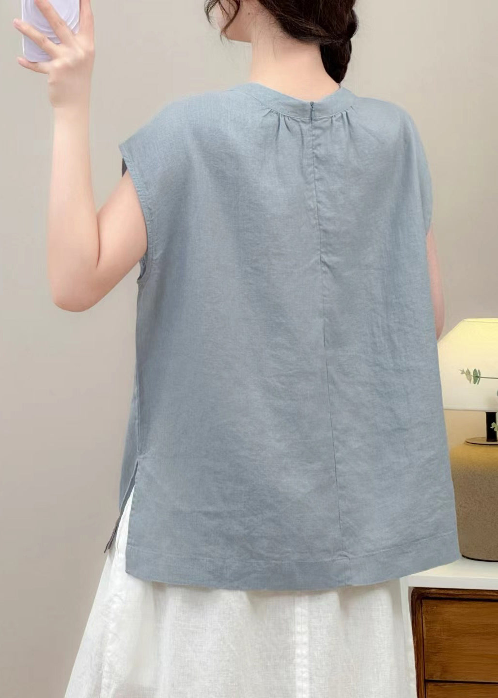 Unique Yellow Oversized Wrinkled Linen Shirt Summer