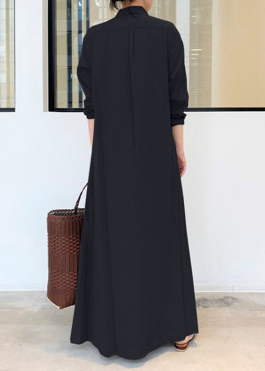 Vintage Army Green Oversized Cotton Robe Dresses Spring