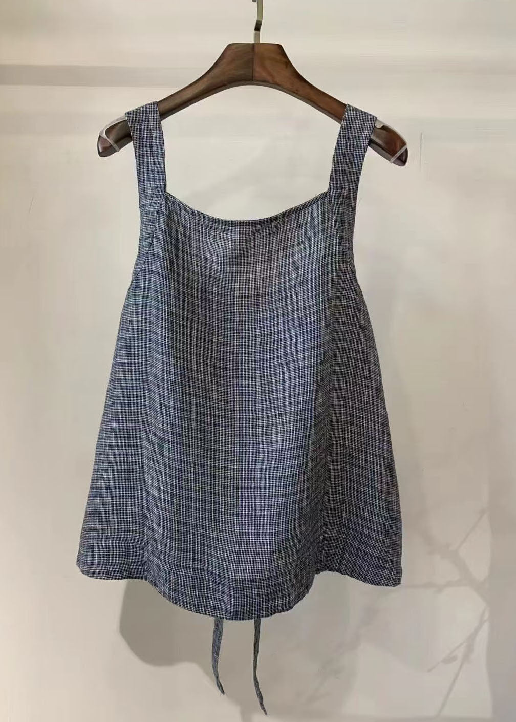 Vintage Back Tie Waist Linen Vest Summer