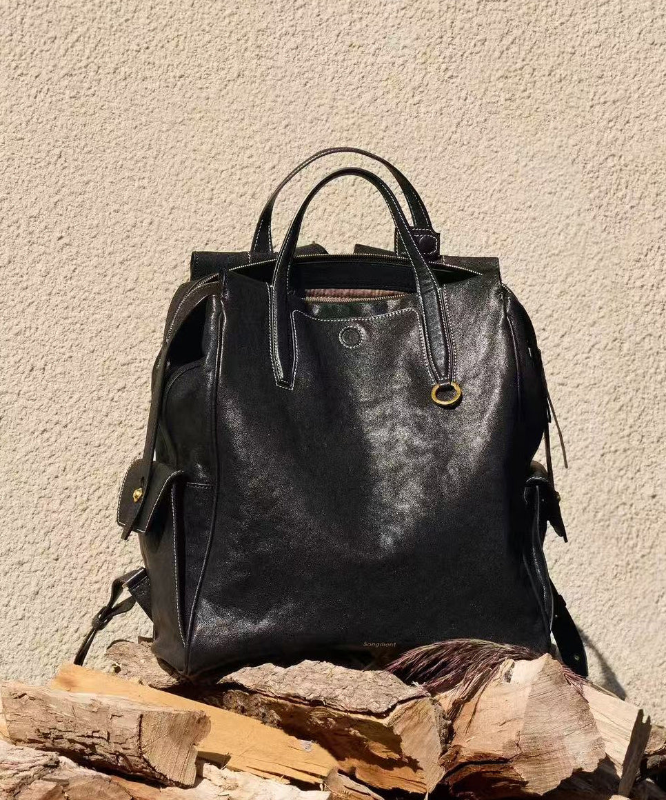 Vintage Brown Large Capacity Leather Versatile Backpack Bag