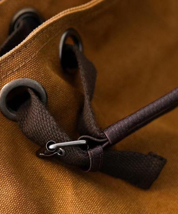 Vintage Brown Solid Durable Large Capacity Canvas Messenger Bag