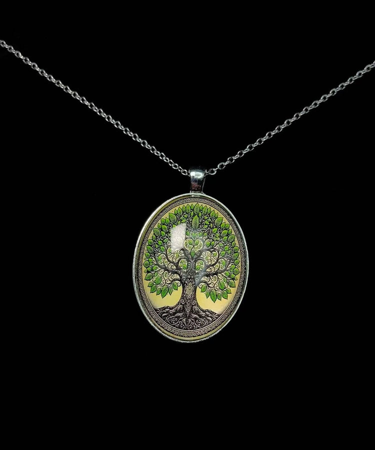 Vintage Ellipse Tree Of Life Alloy Lariat Necklace - Omychic