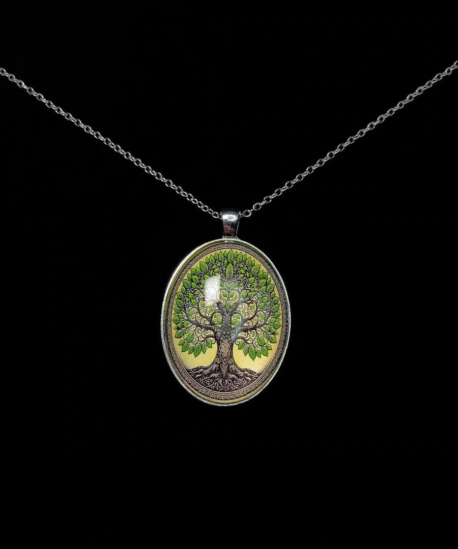 Vintage Ellipse Tree Of Life Alloy Lariat Necklace - Omychic