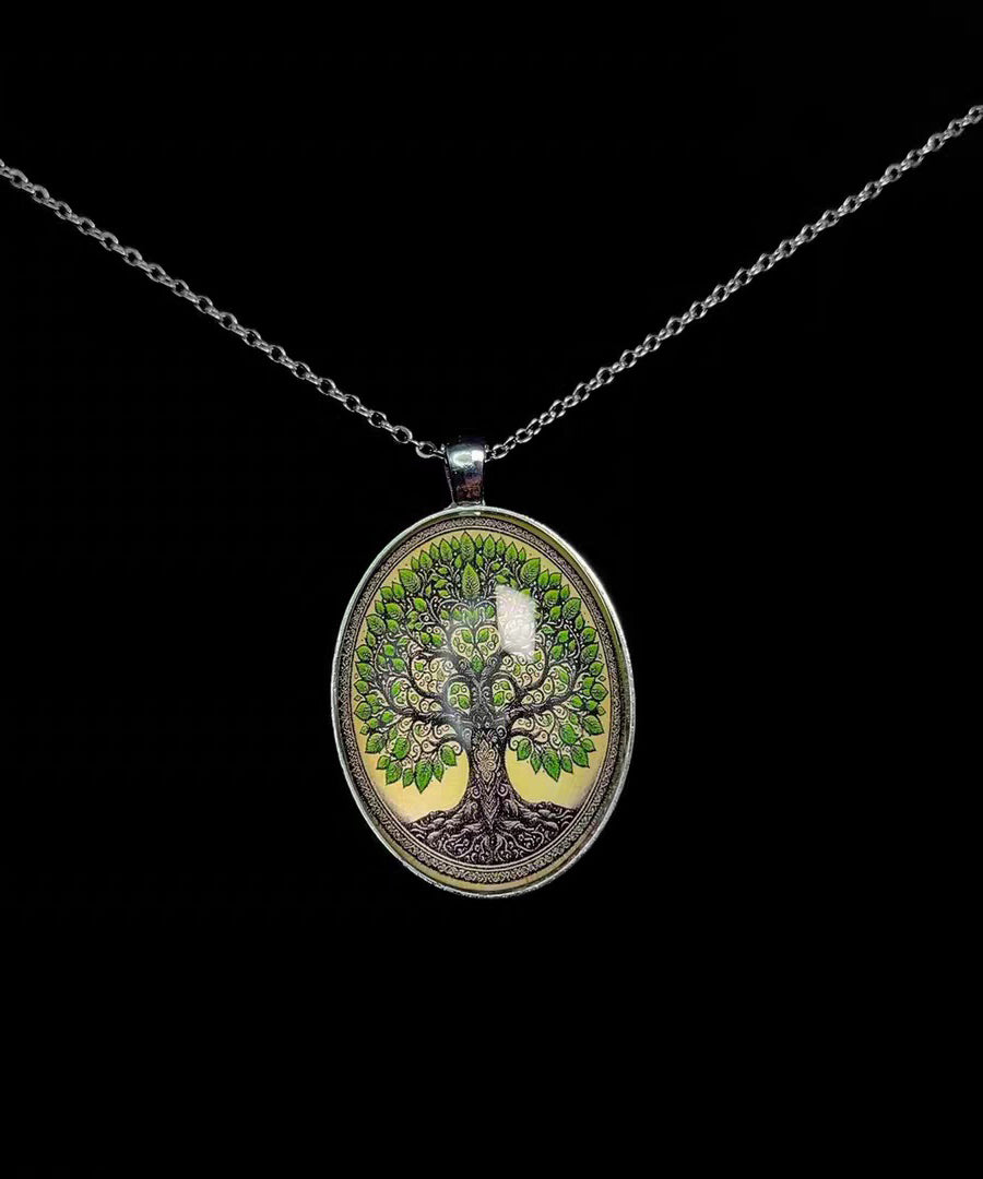Vintage Ellipse Tree Of Life Alloy Lariat Necklace - Omychic