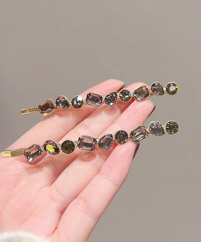 Vintage Gold Alloy Zircon Crystal Hairpin