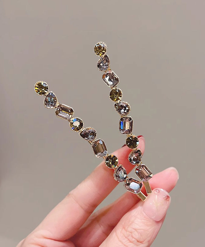 Vintage Gold Alloy Zircon Crystal Hairpin