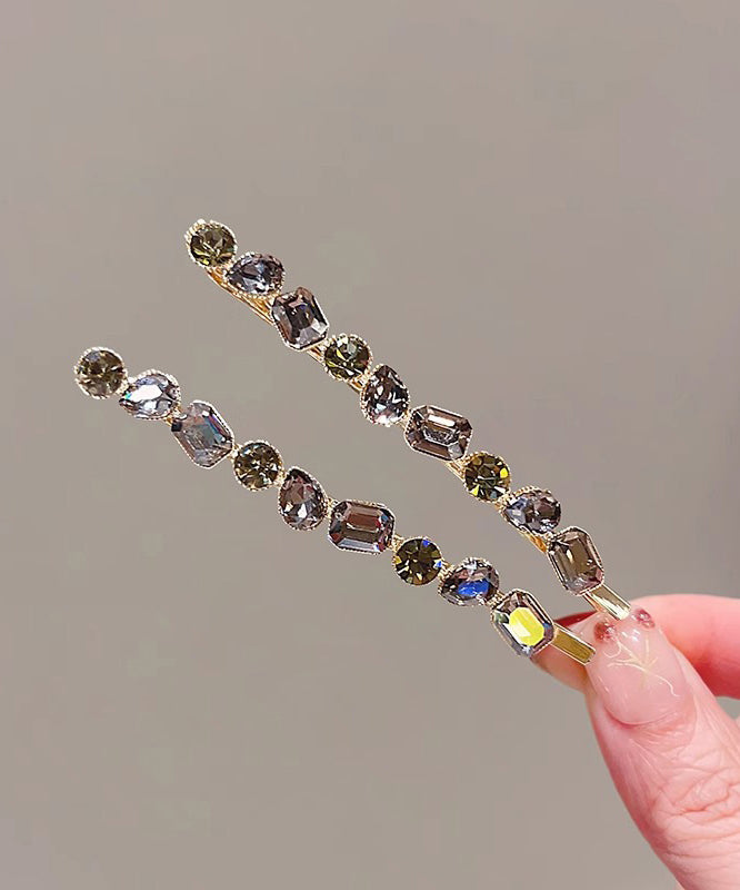 Vintage Gold Alloy Zircon Crystal Hairpin
