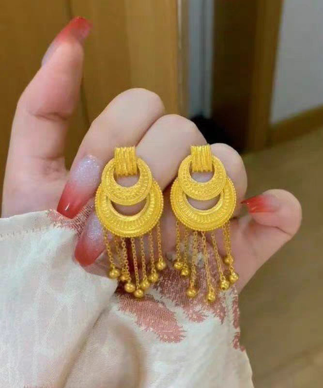 Vintage Gold Ancient Gold Tassel Drop Earrings