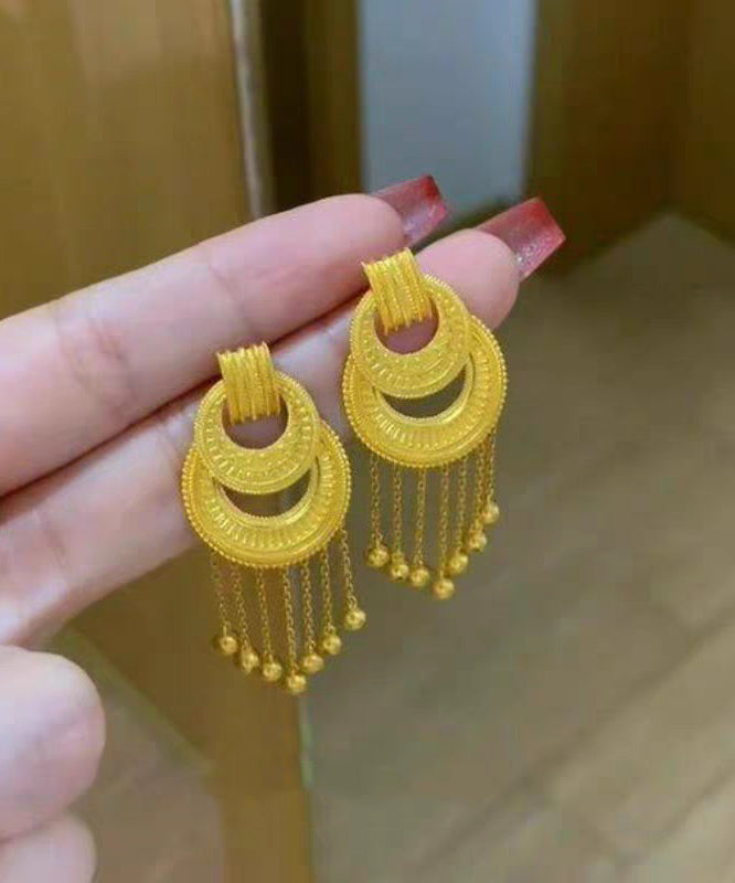 Vintage Gold Ancient Gold Tassel Drop Earrings
